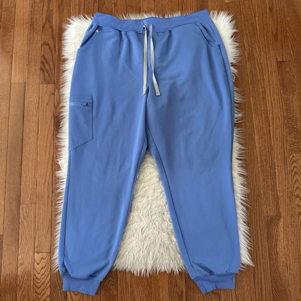 Figs Scrub Pants Women’s XXL Zamora Joggers High Waisted Ceil Blue Medical Nurse